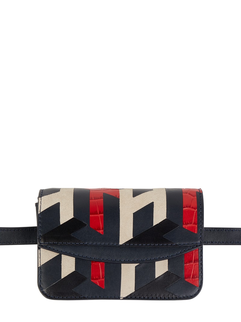 Crossbody Bag aus Leder in dunkelblau