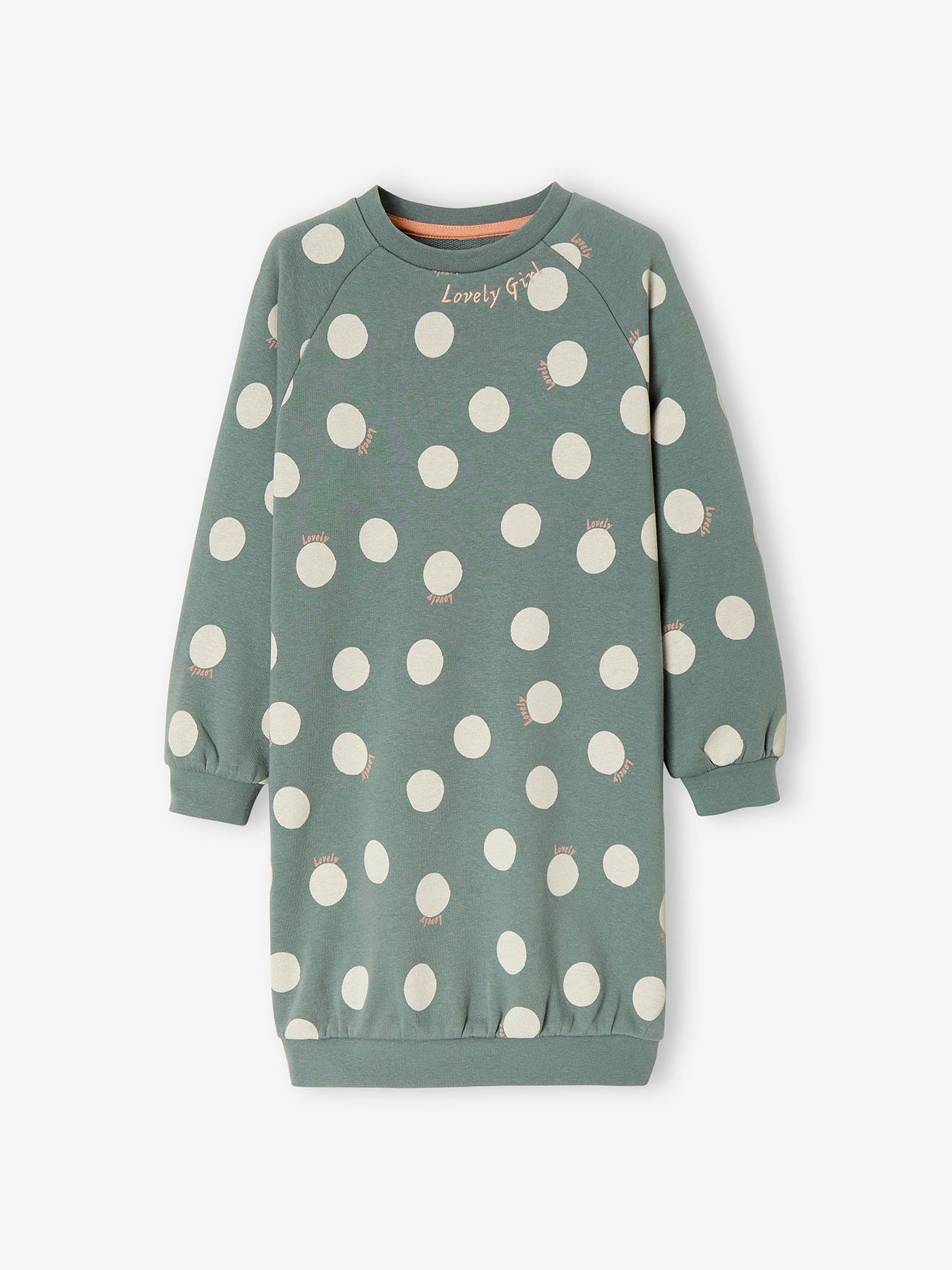 Robe sweat fantaisie fille écru