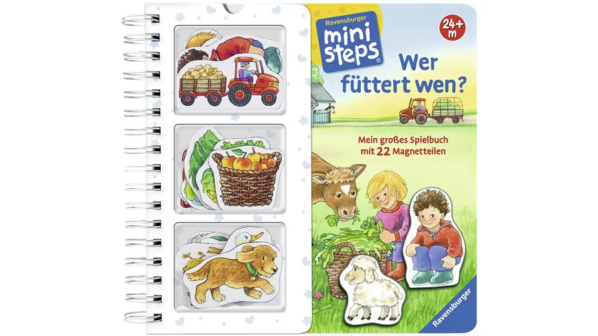 ministeps Bücher Wer füttert wen? - Mein großes Spielbuch mit 22 Magnetteilen. Ab 24 Monaten