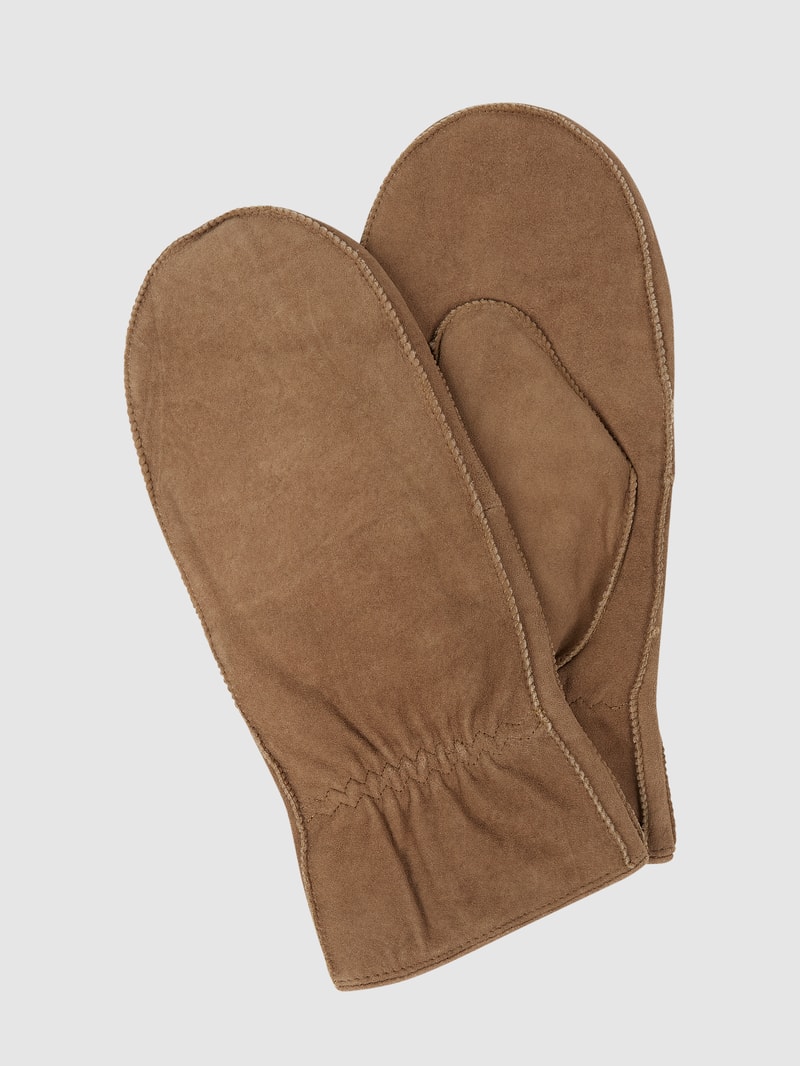 Fäußtlinge aus Veloursleder in khaki