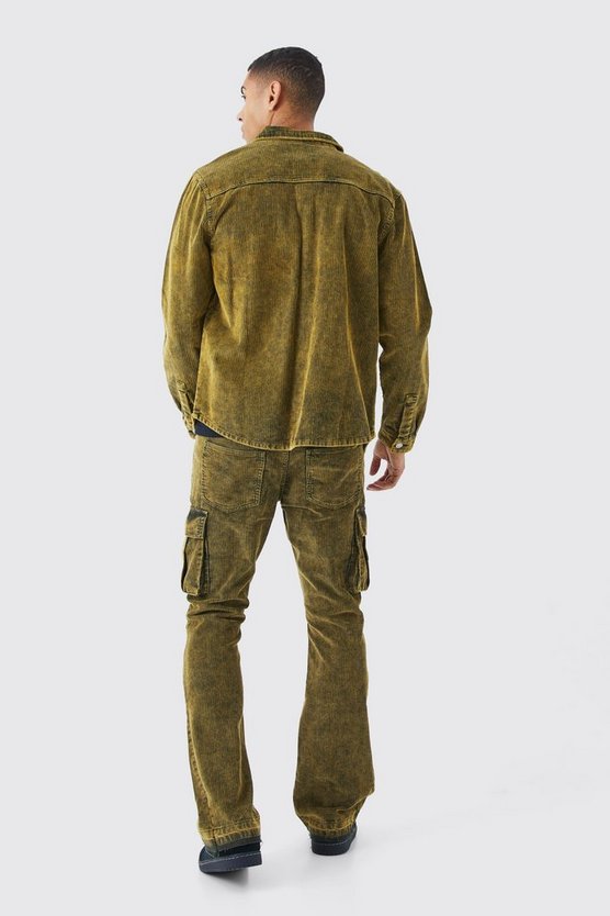 Cord-Overshirt mit Acid-Waschung