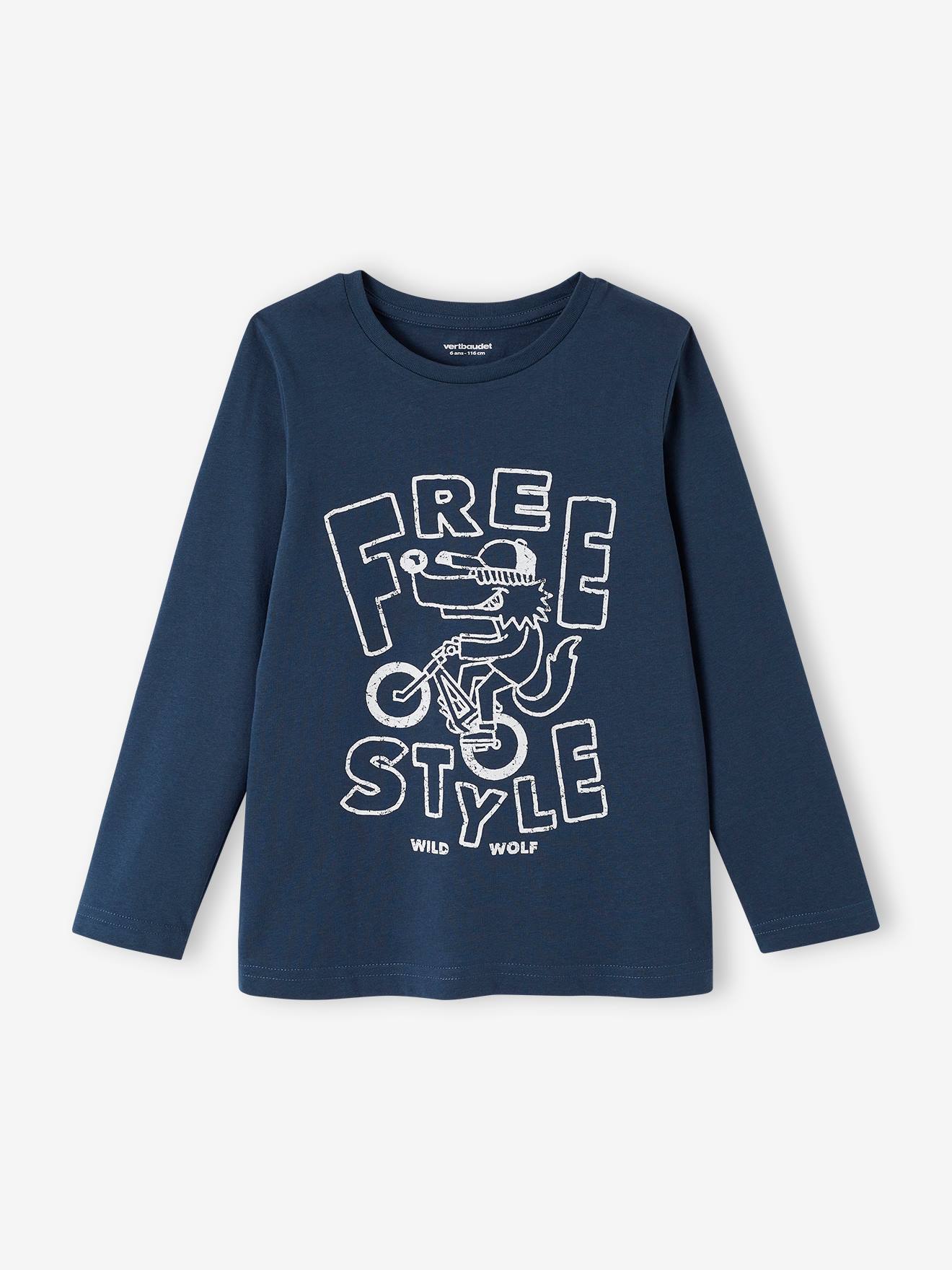 Lot de 3 T-shirts Basics garçon manches longues marine