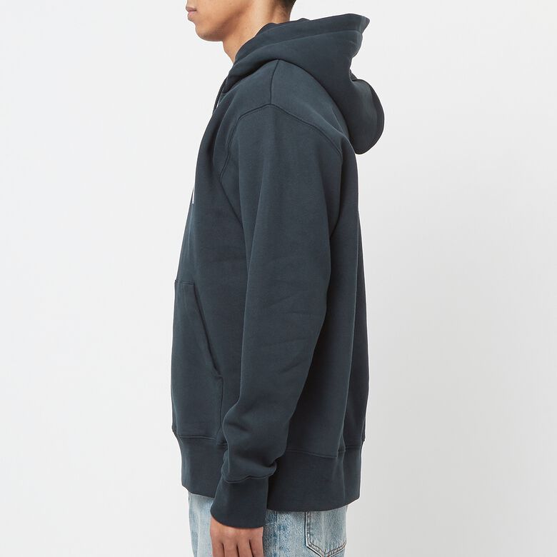 Norse Projects Arne Relaxed Organic Brushed Fleece Large N Hoodie dark navy