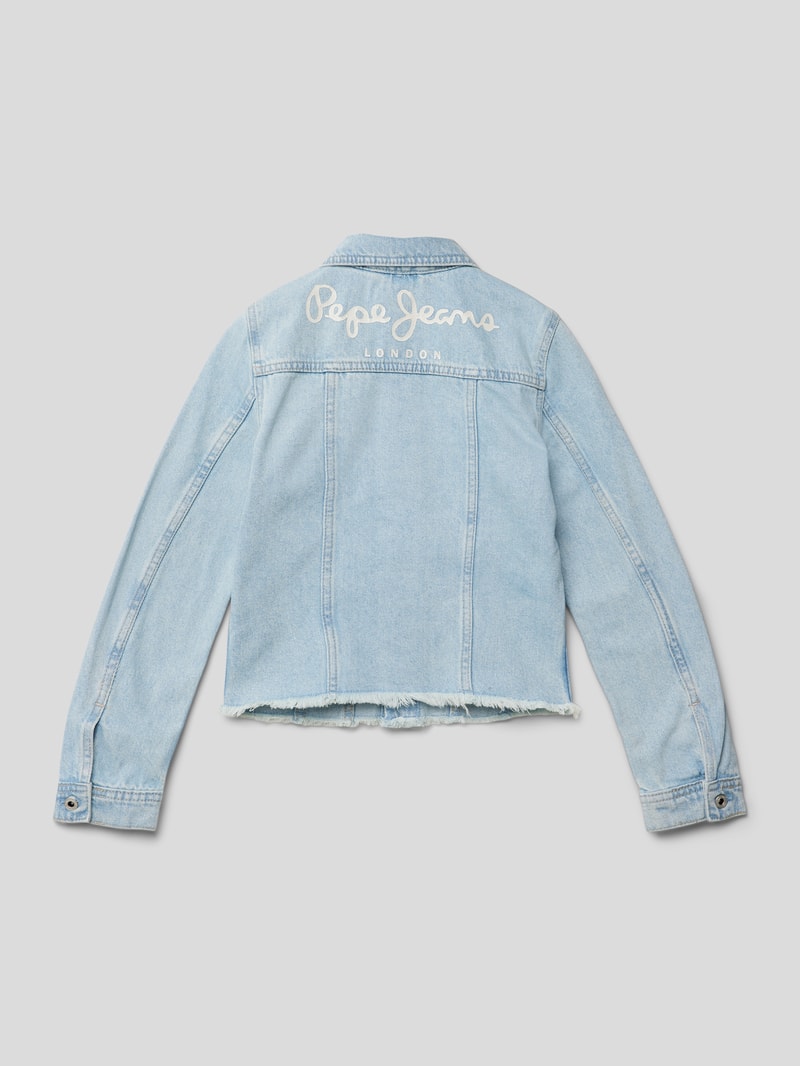 Jeansjacke mit ausgefranstem Saum Modell 'ISA' in blau