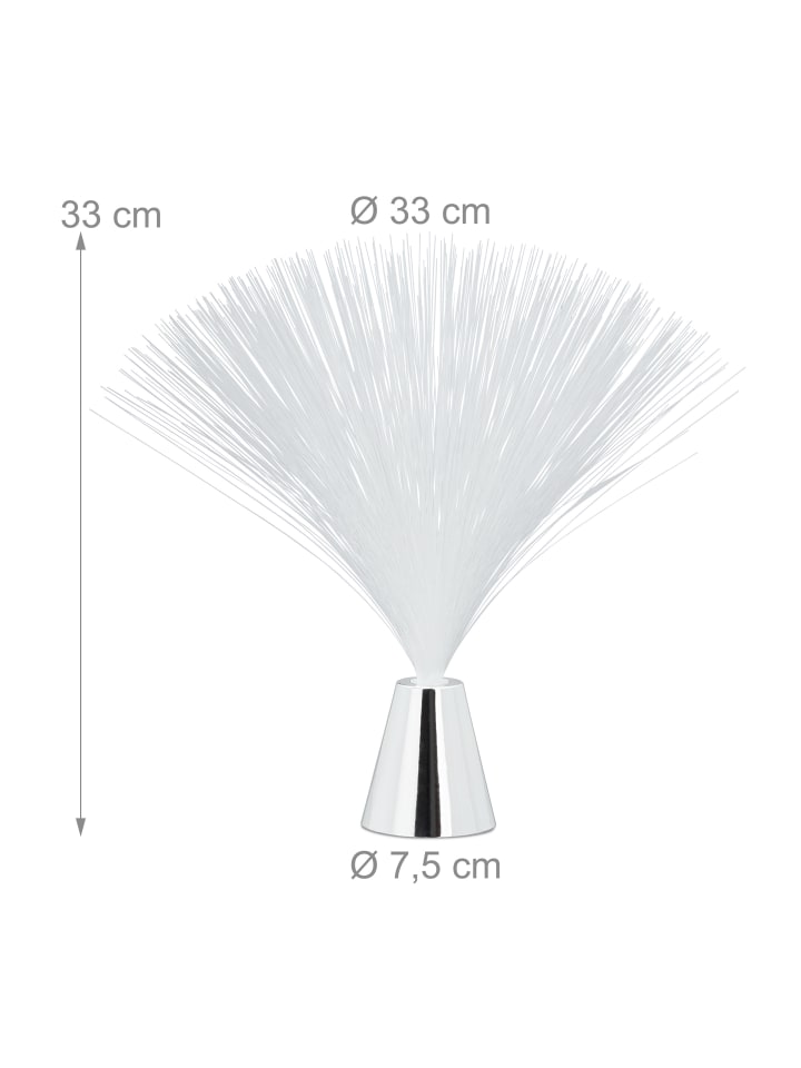 relaxdays Glasfaserlampe Farbwechsel in Silber günstig kaufen onesize