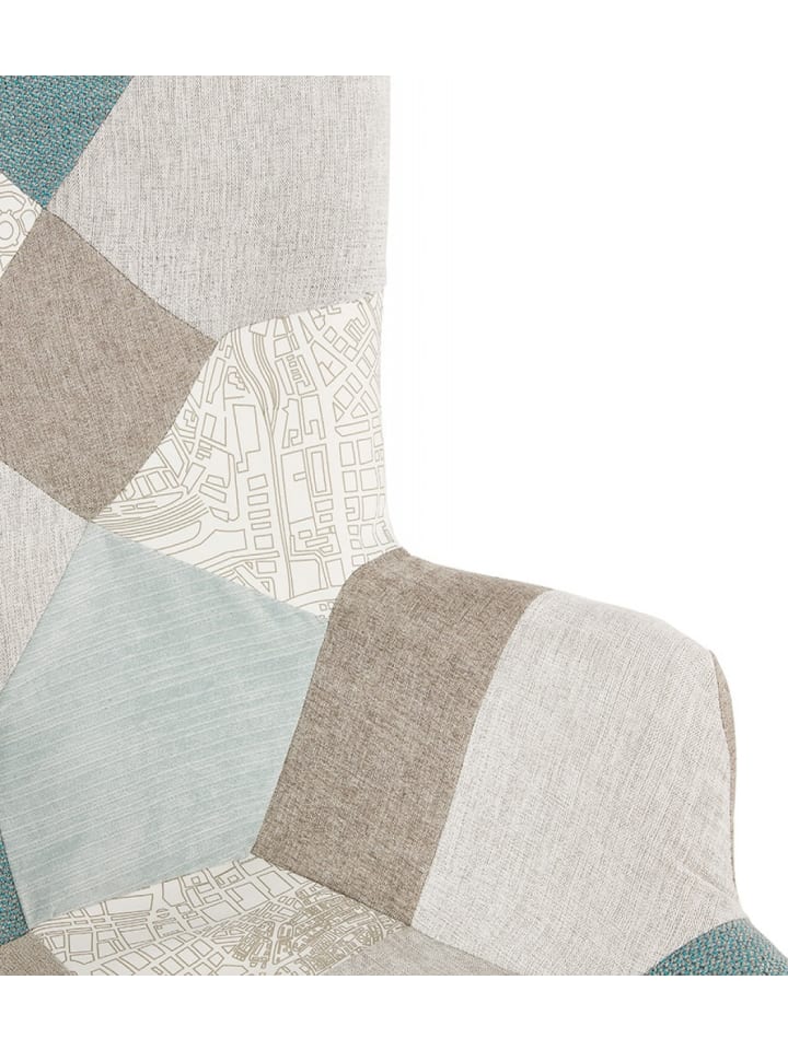 KADIMA DESIGN Lounge Stuhl DAMIAN | Patchwork Sessel mit Eichenholz Beinen günstig kaufen onesize