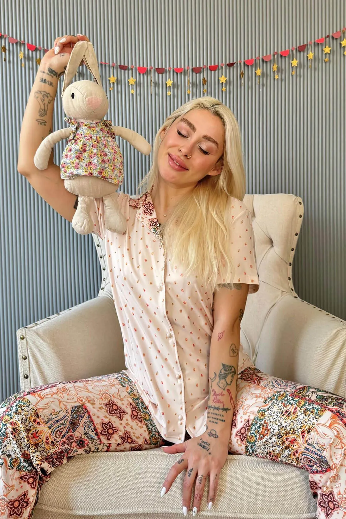 Pijamaevi  Pyjama set - Beige - Unifarben