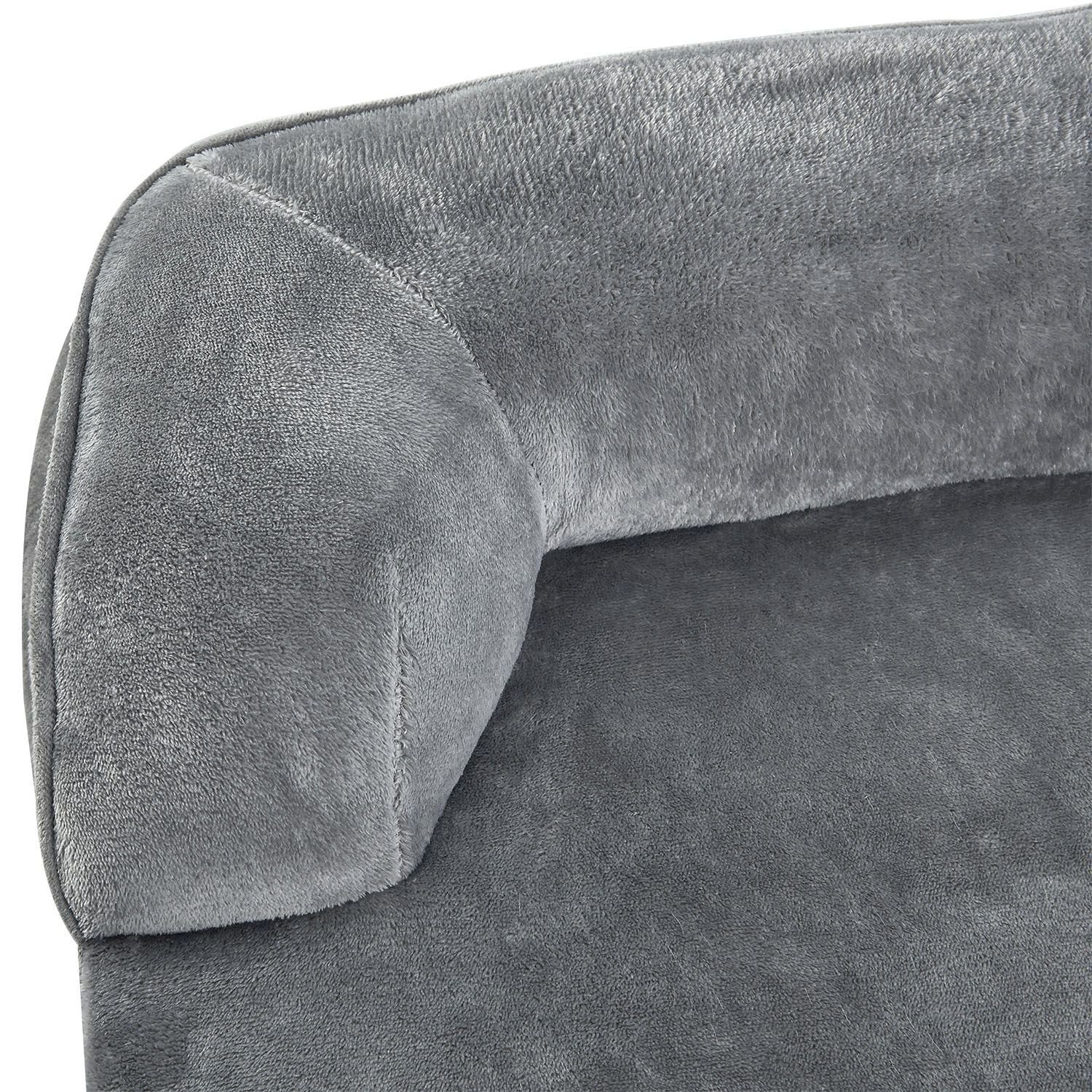 Juskys Tierbett Sheena, Stoff, Flanell (100 % Polyester), orthopädisch, waschbar und rutschfest, gepolsterter Rand