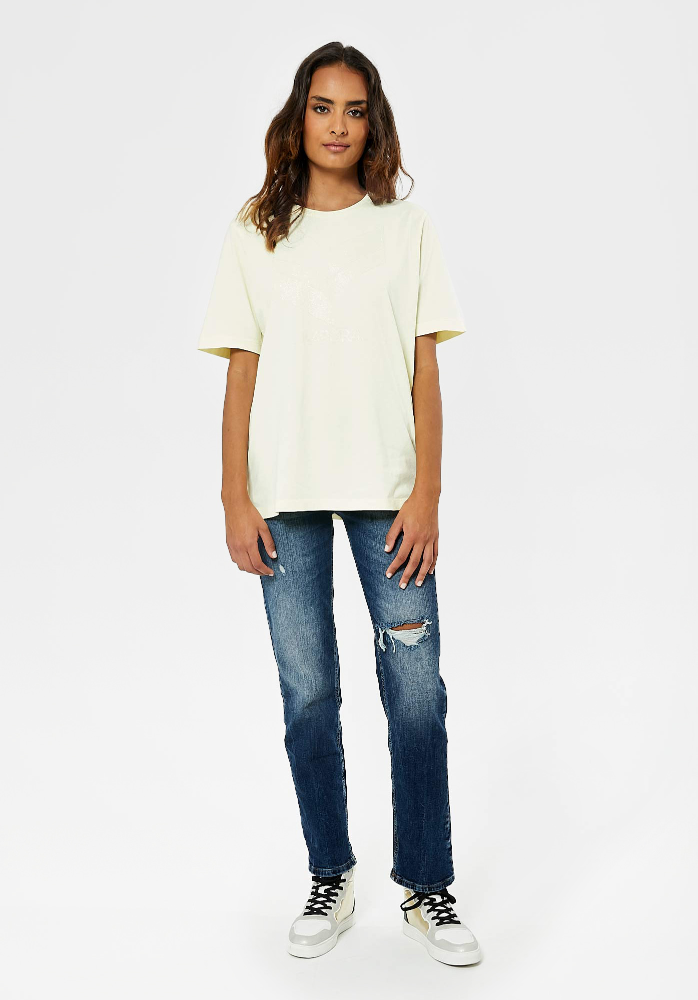 JOGO   T-shirt jaune loose en 100% coton