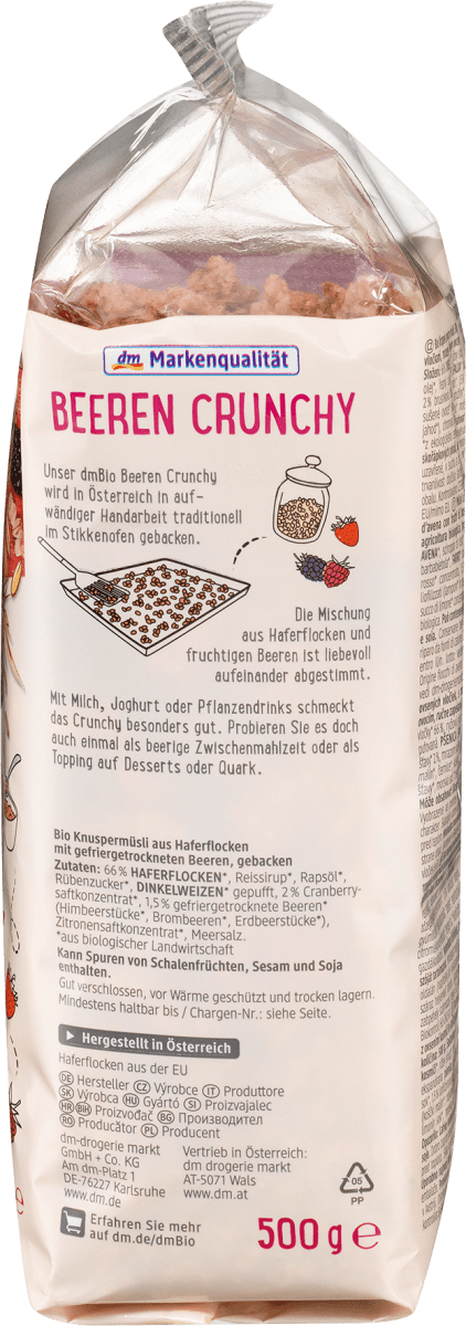 Müsli Crunchy, Beeren, 500 g