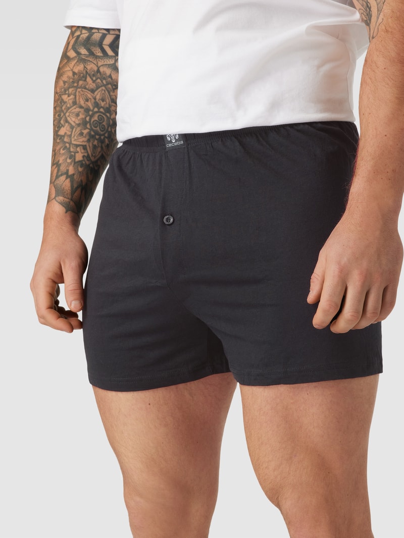 PLUS SIZE Boxershorts mit Label-Patch im 2er-Pack in schwarz