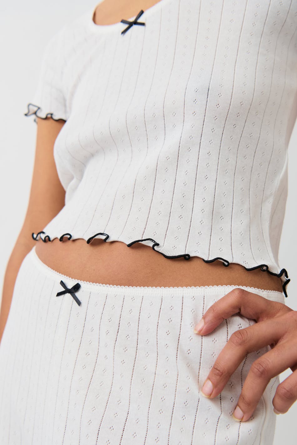 Pointelle pyjamas tee