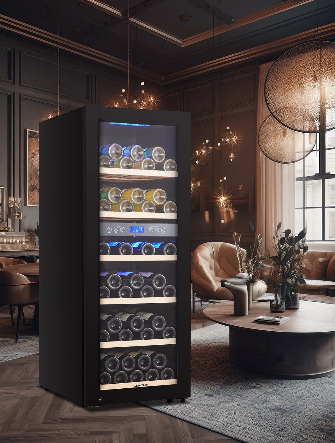 kalamera Weinkühlschrank KRC-200BFG, für 73 Standardflaschen á 0,75l,2 Zonen
