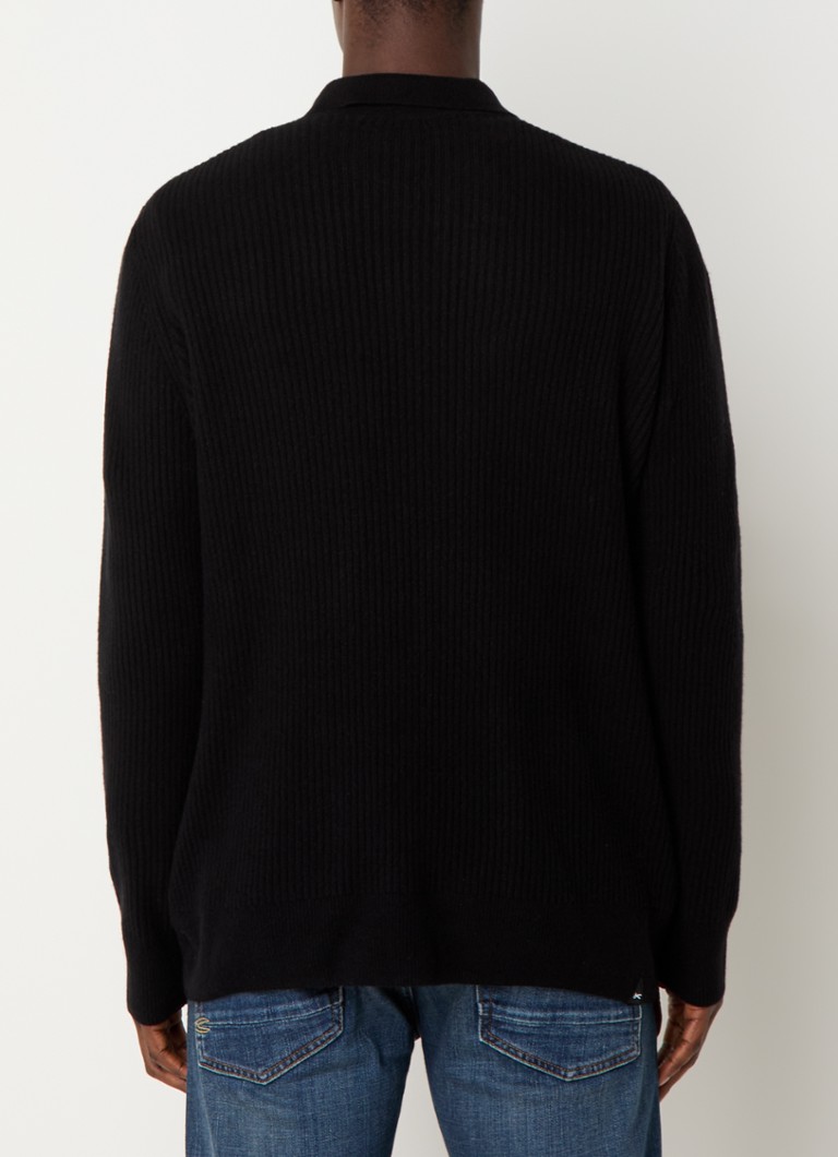 Denham Rib-knitted pullover with collar