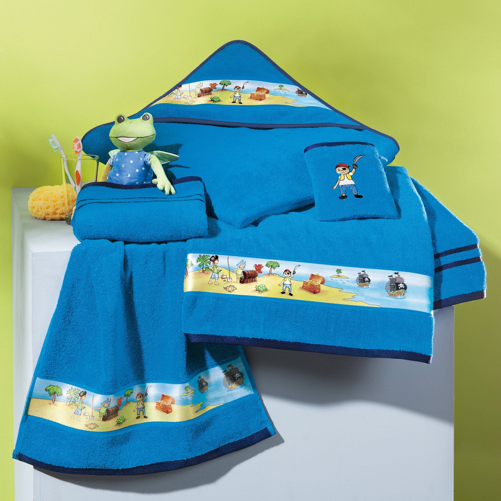 Erwin Müller Waschhandschuh Kinder-Waschhandschuh 2er-Pack (2-tlg), Walk-Frottier Motiv