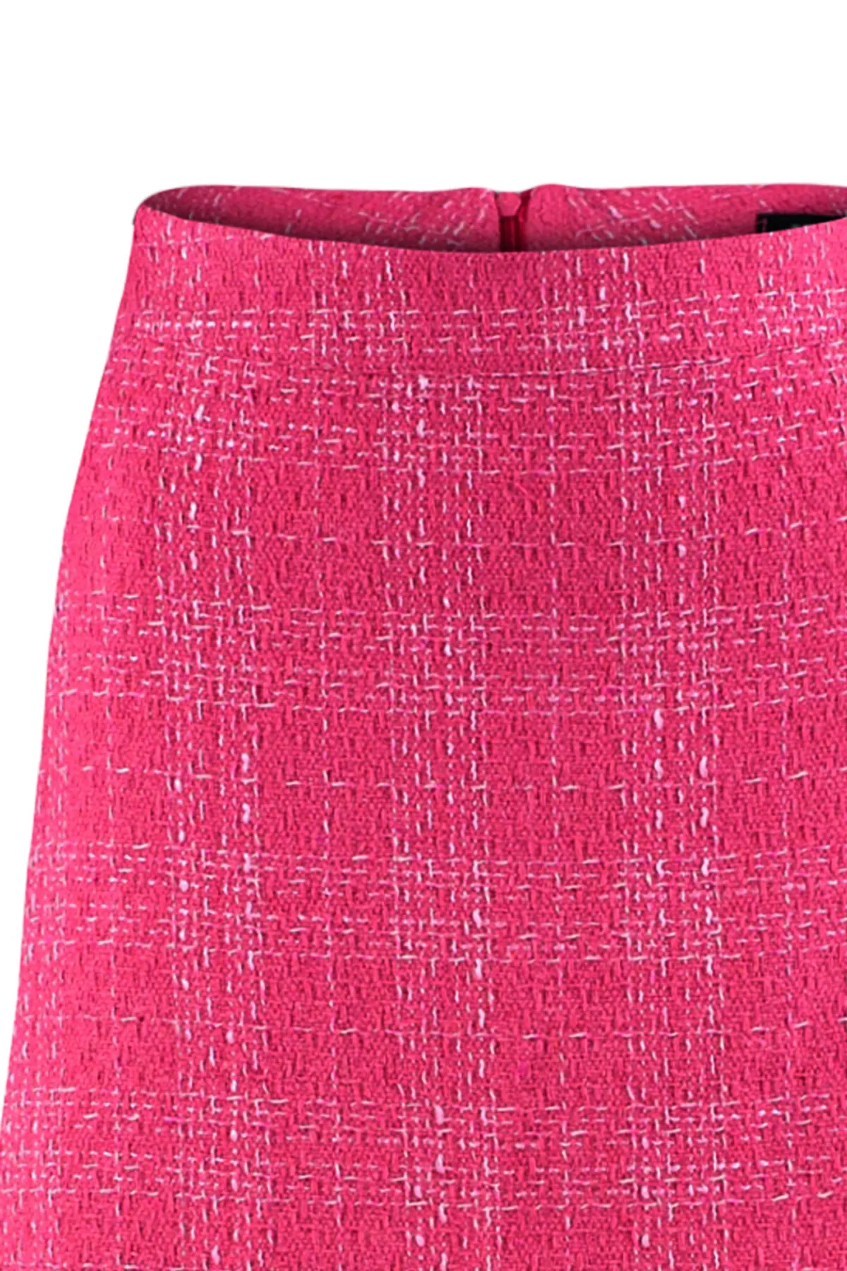 Trendyol Collection  Rosa Mini-Tweedrock mit geradem Schnitt - Bleistiftstoff, TWOAW23ET00105