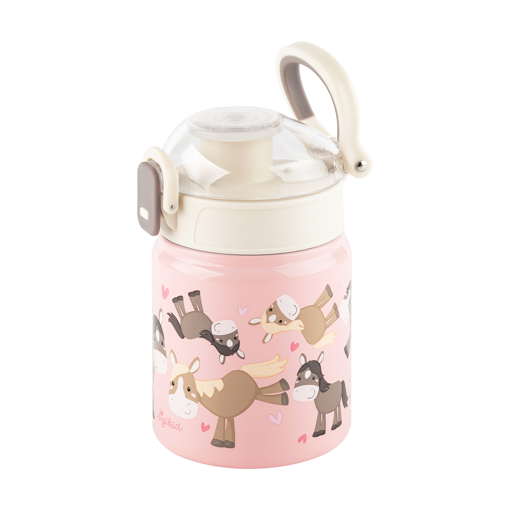 Kinder Edelstahl Trinkflasche Pony, 400 ml