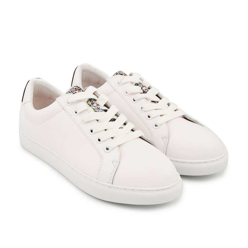 Baskets en cuir Simone glitter tongue