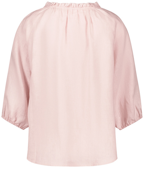 Leinenbluse mit Rüschenkragen