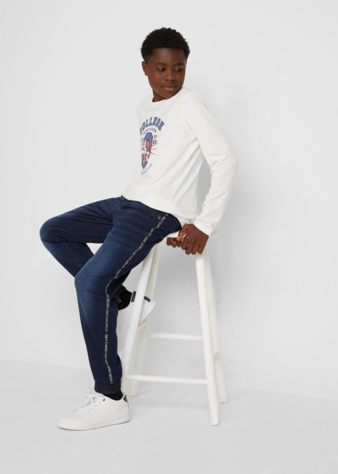 Jungen Sweat-Jeans mit sportlichem Tape