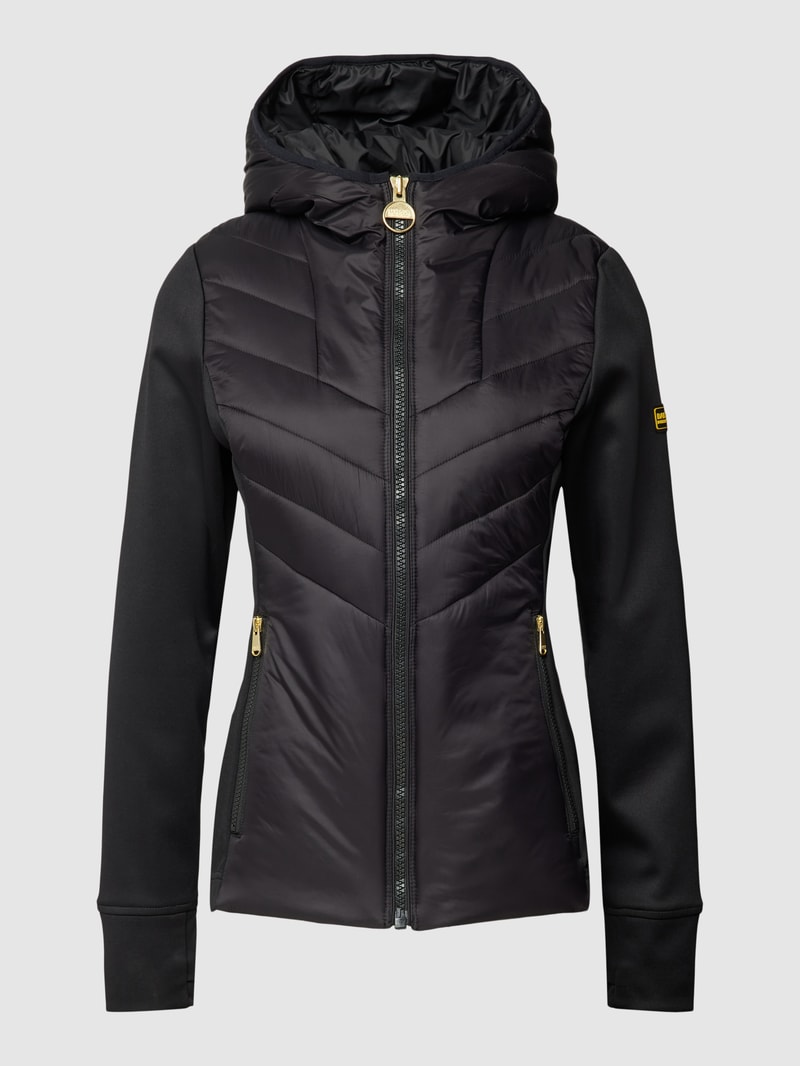 Jacke mit Label-Details Modell 'Alonso' in schwarz