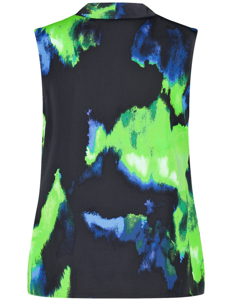 Ärmellose Bluse mit Allover-Print