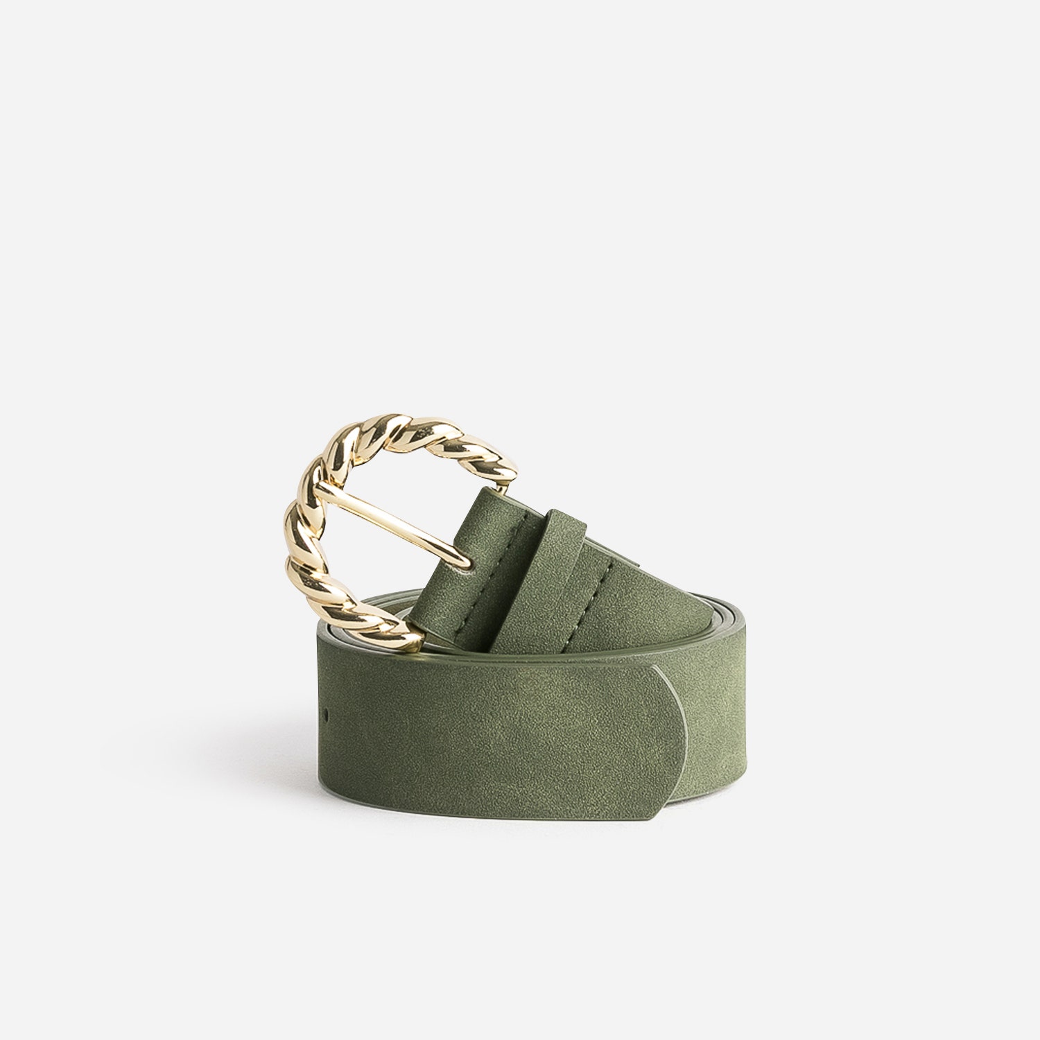 Ceinture kaki avec boucle torsadée