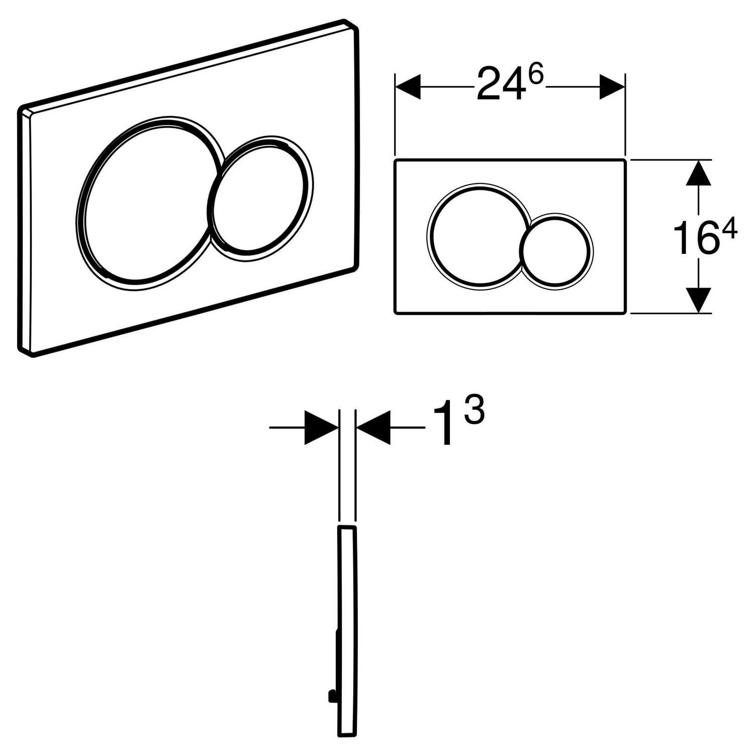 GEBERIT Betätigungsplatten Geberit Betätigungsplatte Sigma 01 RAL 9005 schwarz-glänzend 115770DW5