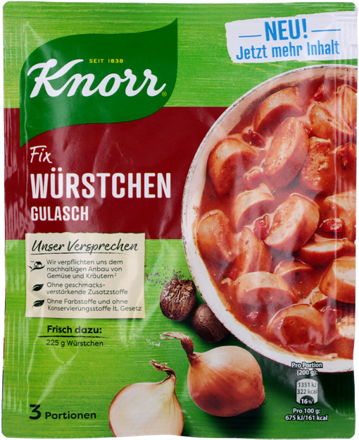 Knorr Fix Würstchen Gulasch