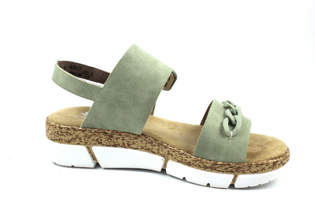 RIEKER Komfort Sandalen grün FSK Damen Sandalen