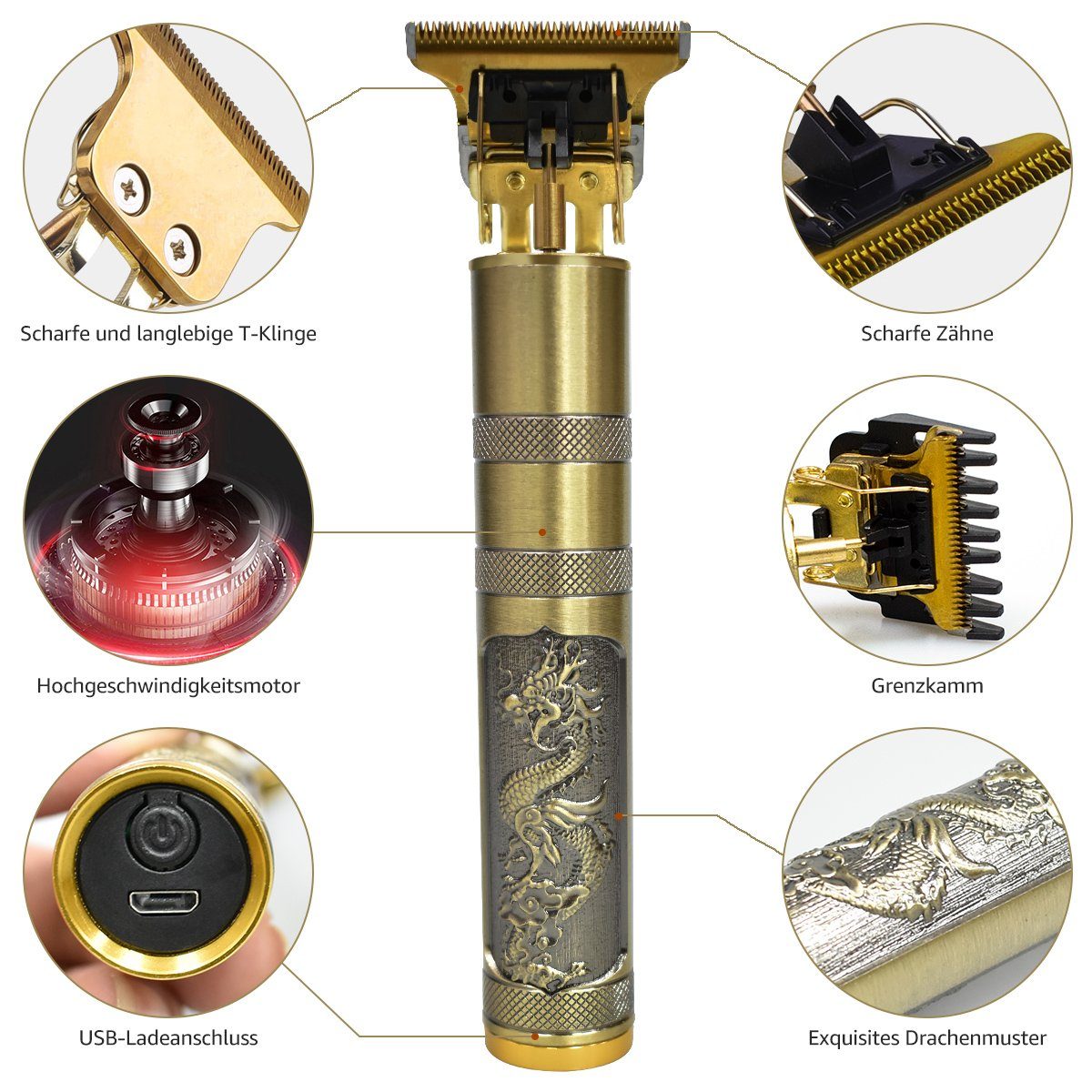 7Magic Haarschneider Professioneller Haarschneider für Männer, Bartschneider