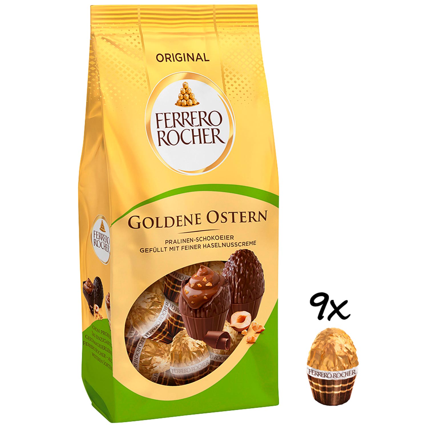 Ferrero Rocher Goldene Ostern Pralinen-Schokoeier Original 90g