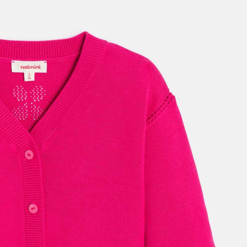 Cardigan bébé fille rose en tricot Catimini