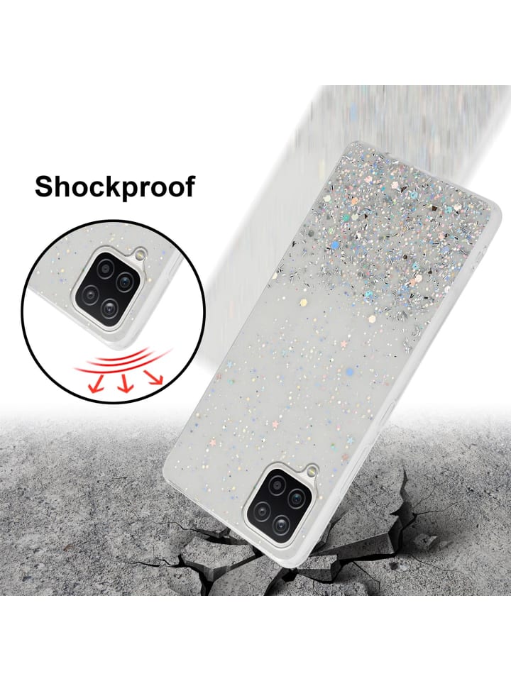 cadorabo Hülle für Samsung Galaxy A12 / M12 Glitter in Transparent mit Glitter günstig kaufen onesize