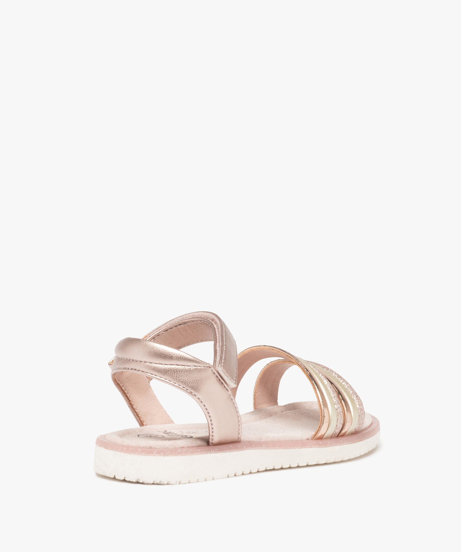 Sandales fille à brides brillantes et pailletées rose | GEMO