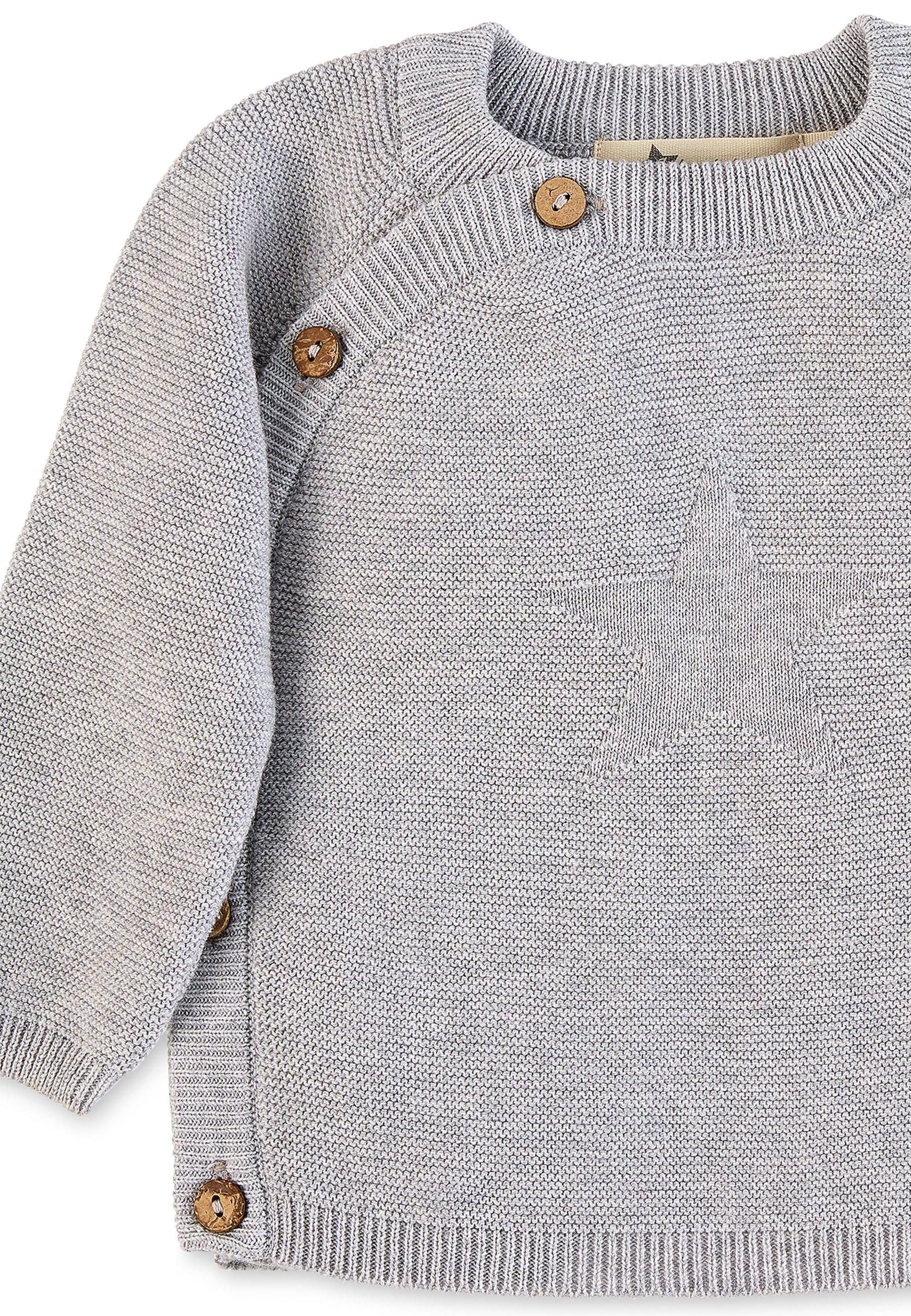 GOTS Strick-Jacke uni in Grün, Marine oder Grau