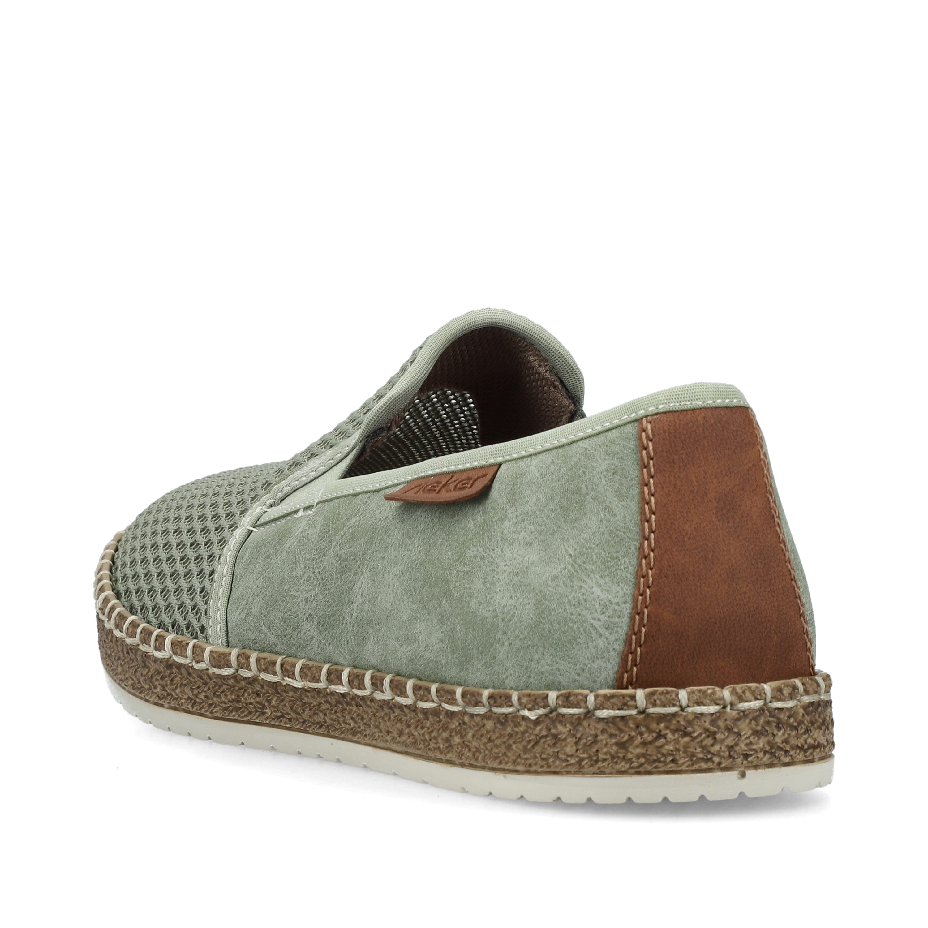 Rieker Herren Slipper grüngrau
