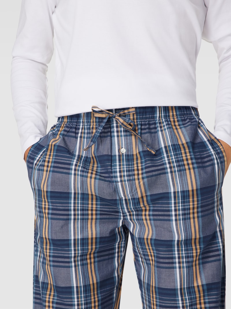 Pyjama-Hose mit Karomuster in jeans