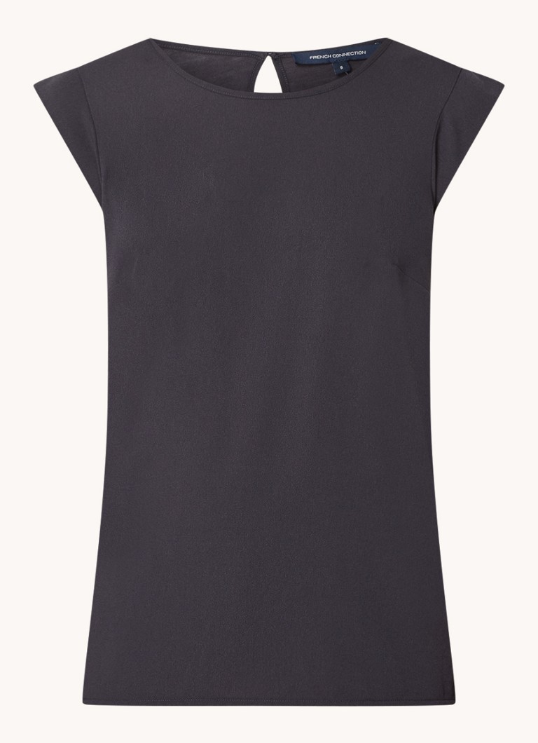 French Connection Polly semi-transparent top with stretch