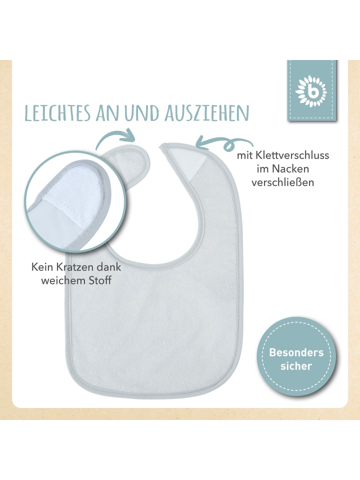 Bieco Spielwaren Lätzchen 5er Pack - ab Geburt in Grau günstig kaufen onesize