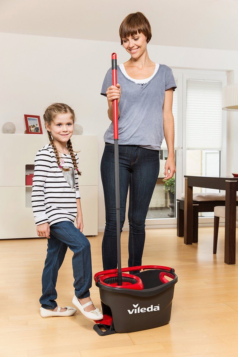 Vileda Bodenwischer-Set Turbo Easy Wring & Clean, ideal für Laminat, Parkett, Fliesen