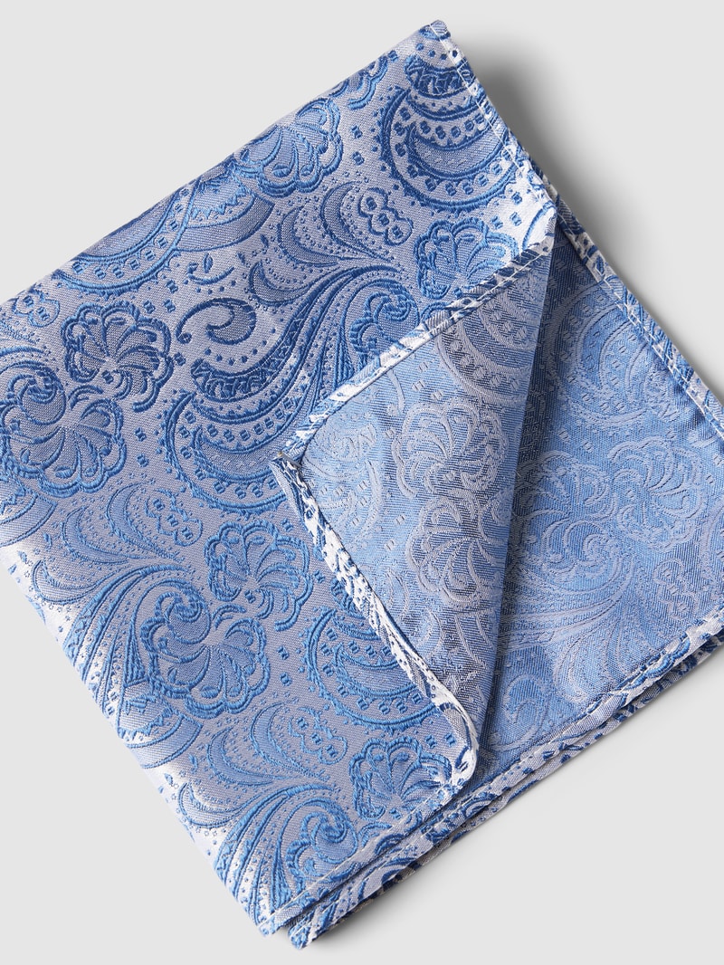 Fliege und Einstecktuch im Set mit Allover-Muster in marineblau