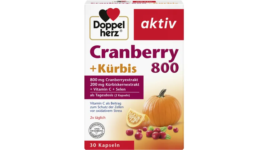 Doppelherz Cranberry 800 + Kürbis 30 Kapseln
