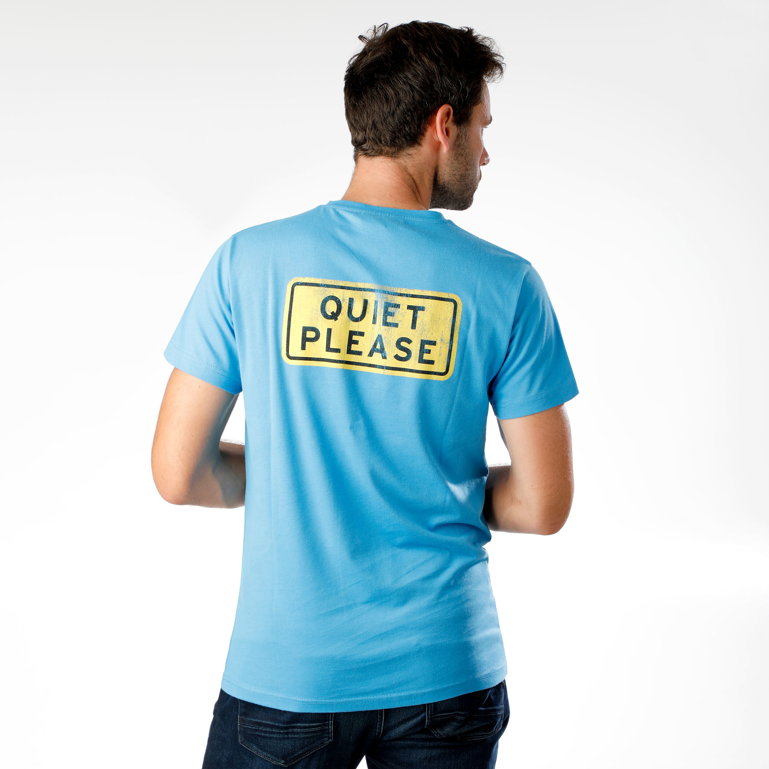 Australia Road Sign T-Shirt Herren - Blau, Gelb