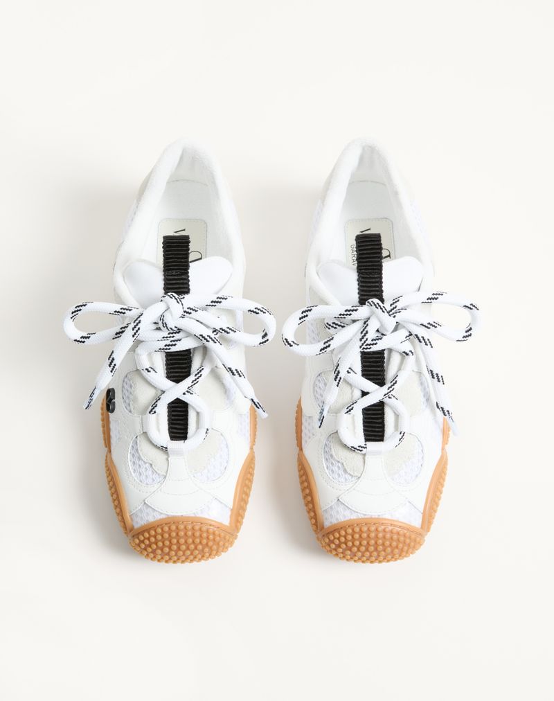 Baskets Amphibia en cuir de veau caoutchouté et cuir fendu