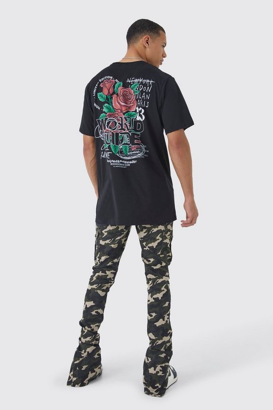 Tall Skinny Camouflage Cargo-Hose mit geteiltem Saum