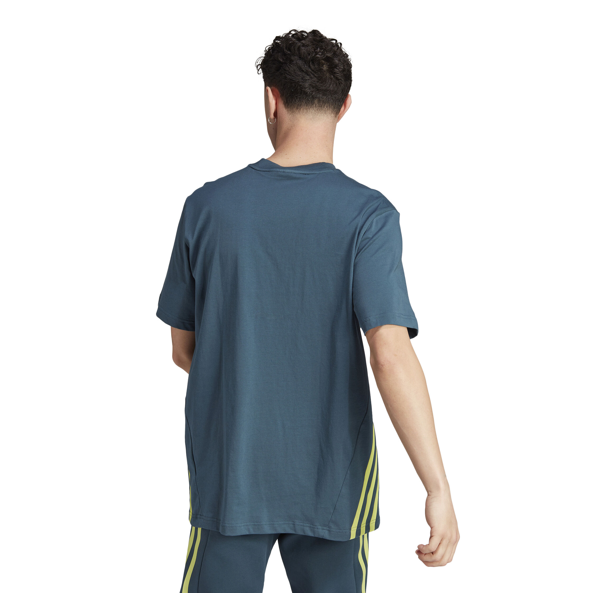 Future Icon 3 Stripes T-Shirt Herren - Dunkelgrau, Limette