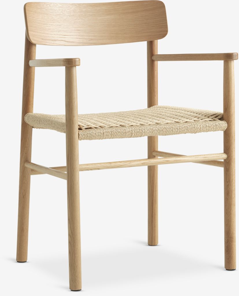 ISLEV ISLEV dining chair with armrests, oak/natural