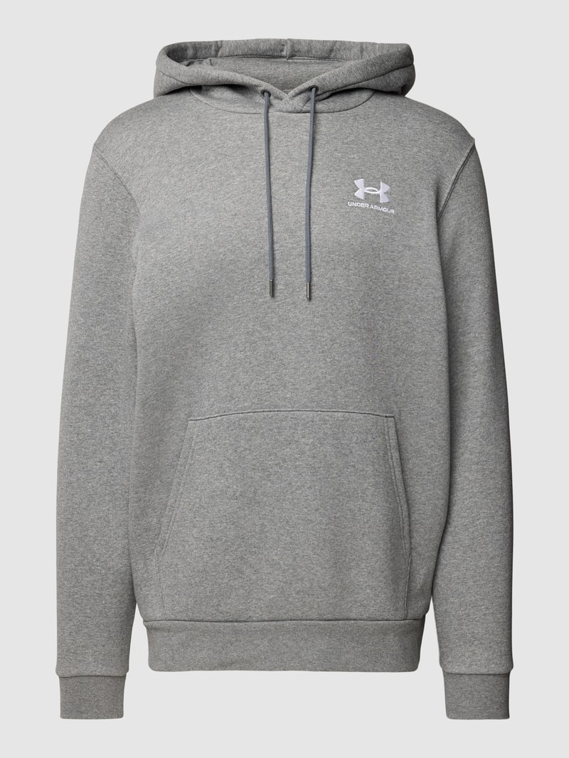 Hoodie mit Label-Stitching Modell 'Essential' in dunkelgrau
