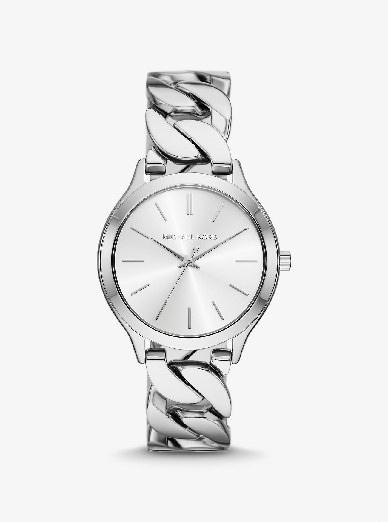 Orologio Slim Runway con maglie a catena color argento - ARGENTO